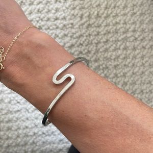 Zig zag silver cuff bracelet